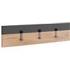 Vicco Appendiabiti a parete Orlando, Antracite/Rovere dorato, 60 x 15 cm, per montaggio a parete con tre ganci in metallo per giacche e borse