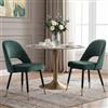 Ya-Home Set di 2 Sedie da Pranzo Sedie da Cucina in Velluto Poltrona da Cucina con Gambe in Metallo Sedie da Salotto Imbottite per Sala da Pranzo/Soggiorno,Verde