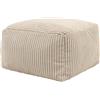 icon Amara Pouf Poggiapiedi, Beige, Velluto a Coste, Poltrona Sacco con Riempimento Incluso, Pouf Sacco, Camera da Letto, Soggiorno, Mobili Soggiorno