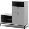 Vicco Panca scarpiera da ingresso Eliza, Grigio 100 x 98.5 cm | con anta e cassetto, adatto per la conservazione salvaspazio delle scarpe