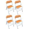 milani home MilaniHome.it - Set di 4 Sedie Slim Pieghevoli Arancio Color 157 con Comoda Imbottitura nella Seduta per Ospiti, Ufficio, Casa, Campeggiodi coloreArancione