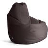 Avalon Puff Poltrona Sacco Gigante Bag XXL Mamba 95x95x135cm - 460 Litri Made in Italy in Finta pelle Imbottito per Ambiente Interno ed Esterno Colore Testa di moro