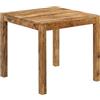 Homgoday Tavolo da pranzo in legno di mango massiccio, 82 x 80 x 76 cm, tavolo da cucina, sala da pranzo, mobile per casa, ufficio, bar e ristorante