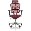 PROCOMFORT ERGOHUMAN Elite Evolution Poltrona ergonomica su Ruote di Ultima Generazione con regolazioni avanzate per Il settaggio della Postura più Confortevole (Rosso)
