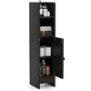 LIFEZEAL Armadio Stretto per Stanza da Bagno, Mobile ad Angolo Compatto con Porta Chiusa e Ripiani Regolabili, Mobile di Archiviazione (Nero)