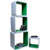 Cube Mensola Da Muro Libreria Scaffale Vari Colori Retrò Cubi Moderno LO02 (Bianco/Verde)