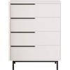 Rebecca Mobili Mobile Cassettiera, Cassettiera Moderna, Bianco Grigio Scuro, Truciolato Ferro, Compatta, per Camera o Salotto - Misure HxLxP: 95 x 75 x 44,5 cm - Art. RE7213