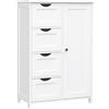 Brigros Wehome - Mobiletto Bagno Salvaspazio, Con Un Anta E 3 Cassetti, Mobile Ingresso, Mobiletto Cucina, Mobile Lavanderia, Mobiletto Salvaspazio, Mobile Bagno Salvaspazio (Bianco)