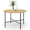 IDMarket - DETROIT mesa de comedor redonda para 4 personas, diseño industrial 110 cm
