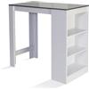 IDMarket - Tavolo alto da bar BARTH da 2 a 4 persone piano bianco legno grigio
