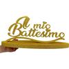 Generico Scritta Personalizzata Nome in polistirolo Il Mio Battesimo Misura cm 50 con Altezza 20cm profondità 5cm Colore Glitter Oro