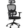 SENSE7 VENO Sedia da Ufficio Ergonomica - Schienale in Rete Traspirante, Poggiatesta e Braccioli Regolabili, Ruote Silenziose in Gomma, Design Moderno, Comfort e Stabilità