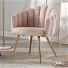 Ya-Home Poltrona Imbottita Poltroncina Moderna Sedia da Salotto in Pelliccia Sintetica Sedie con Gambe in Metallo Dorato Poltrone per Camera da Letto/Soggiorno, Rosa