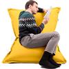Avalon - Puff Poltrona Sacco Cuscino Grande Thin 220L Deluxe Sfoderabile, Pouf Sacco Sartoriale, Bean Bag in Tessuto Antistrappo/Impermeabile con Sacca Interna, Made in Italy (130x90cm-Giallo Limone)
