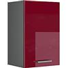 Vicco Pensile da cucina R-Line, Rosso lucido, 40 cm, per la libera combinazione all'interno di sistemi cucina modulari