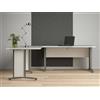Dmora - Scrivania Cezannine, Scrittoio Multiuso, Tavolo per Ufficio Porta PC, Piano di Lavoro, 230x200 h75 cm, Bianco e Grigio