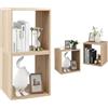 KOMFOTTEU 2 Cubi Scaffale, Cubi di Stoccaggio Impilabili in Legno, Libreria Scaffale a Cubi con Protezione Antiribaltamento, Scaffale a Cubi 38x33cm Combinazione Libera, Scaffale Quadrato per