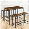buybyroom Tavolo da bar con 4 sgabelli, Tavolo da pranzo, 100 x 60 x 90 cm, Design