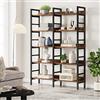 Tribesigns Libreria a 5 livelli, Scaffale Portaoggetti, 120 x 30 x 180 cm, Stile Industriale, Espositore per Soggiorno, Ufficio, Studio, Camera da letto, Cucina, Marrone Vintage e Nero