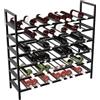 MetaloPro Porta Bottiglie in Metallo - Rack per 72 Bottiglie di Vino - Design Robusto e Elegante per Cucina, Cantina o Bar - Colore Nero - 95×100×30 cm