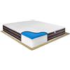 Comprarredo Materasso matrimoniale rigido memory e molle rinforzate 160x190 alto 25cm STRONG, ortopedico anche per pesi importanti fino a 130KG per piazza con lato estate/inverno bianco fascia bruna