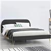 CONCEPT USINE - Letto Phoenix Matrimoniale in Velluto Grigio con Rete a Doghe a 2 Posti Integrati - Letto 140 x 190 cm - Telaio per letto scandinavo alla moda per 2 Persone - Piedi perni in ottone