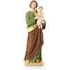 SHALOM - Statua San Giuseppe, in Polvere di Marmo Colorata. Altezza 40 Cm