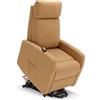REDÒKASA Poltrona relax elettrica Seattle Plus per anziani, 1 o 2 motori, 2 o 4 ruote, Kit Optional Batteria, dimensioni contenute, tessuto antimacchia (2 Motori e 4 Ruote, Ambra)