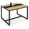 IDMarket - Tavolo da pranzo rettangolare DOVER 4 persone nero fascia centrale design industriale 120 cm