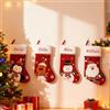 Generico 2 PCS Calza Natalizia Personalizzata con Nome Ricamato da 48cm | Calza Rosso con Motivi di Babbo Natale & Pupazzo di Neve & Pinguino & Renne, Decorazioni Natale Grande per Famiglia