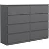 MebLocker Cassettiera 120 cm, 8 Cassetti, Antracite