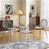 buybyroom Sedia scandinava Set di 4 sedie da pranzo con gambe in metallo, gambe regolabili per sala da pranzo, soggiorno, cucina e camera da letto, grigio