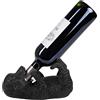 Brubaker Portabottiglie da vino Cane assetato - Labrador nero - Portabottiglie animali ubriachi - Portabottiglie divertente - Figurina decorativa dipinta a mano Accessori da bar - Regalo per il vino