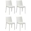 HOUSE COLLECTION SEDIA PERLA SENZA BRACCIOLI, IN POLIPROPILENE, DESIGN IMPILABILE, BIANCO (BCA121x4)