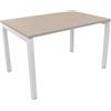FBasic Scrivania Operativa Ufficio - Struttura metallo BIANCO e Piano legno ROVERE - 120x80x74