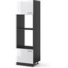 Vicco Mobile cucina microonde R-Line, Bianco lucido, 60 cm, per la libera combinazione all'interno di sistemi cucina modulari