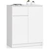 AKORD Cassettiera K80 con 2 ante e 1 cassetto | Mobiletti Ingresso Bagno | Armadio Cameretta | Comodino | Design moderno | L80 x H99 x P40 cm, peso 34 kg | Bianco