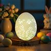 Nexoria Uova di Pasqua a LED, in ceramica, decorazione pasquale a LED, con illuminazione, decorazione pasquale, in porcellana, con luce calda, decorazione pasquale, funzionamento a batteria, decorazione