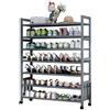 Gaoxianglin 7 Livelli Scarpiera con 4 Ruote, Scaffale Porta Scarpe in Bambù Scaffale Portascarpe Organizzatore per Scarpe Regolabile, per Corridoio, Armadio, Entrata, Camera da Letto(Color:7 Tier,Size:90CM)