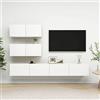 Azzrora Set Mobili Porta TV 4 pz Bianco in Legno Multistrato, Mobile per TV Soggiorno, Mobiletto per TV, Porta TV Moderno, Soggiorno Moderno Mobili, Mobile Salotto Moderno, Mobili Porta TV