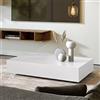 Klaar Design Tavolino Ret, tavolino da salotto, tavolino basso, tavolino da divano cm.90x60x h.15 (Bianco)