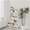 URBNLIVING Scaffale in legno a 5/6 ripiani per riporre ed esporre, ideale per l'organizzazione della casa o dell'ufficio, elegante e resistente supporto in legno con più ripiani per libri, arredamento