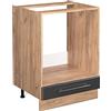Vicco Mobile per forno da incasso Fame-Line, Antracite lucido, 60 cm senza piano di lavoro, per la combinazione con altri moduli della serie Fame-Line