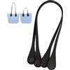 Generico Manici Borsa,Manici per Borse Uncinetto,Manici per Borse Lunghi Corti Sottili Manici in Pelle PU tracolle per O Bag Manici per Borse da Tenere a Mano per la Realizzazione (Nero, 86CM)