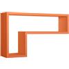 MODULARREDO | LETTERA Mensola da Muro, Pensile Bagno, Mensola da Parete, Scaffale da Parete, Arancione, 61x37 p15.5 cm, Kit Tasselli Incluso - Made in Italy