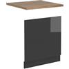 Vicco Pannello frontale R-Line, Antracite lucido, 60 cm, PL Rovere, per la libera combinazione all'interno di sistemi cucina modulari