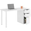 EGLEMTEK Scrivania con Cassetti Pamplona Scrittoio Mobile per Computer Desk da Ufficio Soggiorno Sala da Pranzo 138 x 74 x 60 cm Colore Bianco