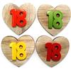 DLM Bomboniere DLM33366 (Kit 12 Pezzi) Magnete Calamita Cuore 18 Diciottesimo Compleanno in Legno Segnaposto Confettata Shabby Chic bomboniera Regalo