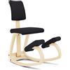 Varier Variable Plus Naturale/Nero Sedia Ergonomica Kneeling Posturale con Schienale Home Office 10 Anni Garanzia