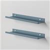 Steelnovo | Caronte, Coppia di Mensole Portafoto in Metallo Verniciato, 2 Mensole da Parete Portaoggetti, 40x3x10 cm, Colore Azzurro, Design Minimal e Moderno, Scaffale da Muro, Made in Italy